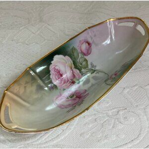 Art Deco dish . oval dish . roses dish . celery dish. asparagus dish